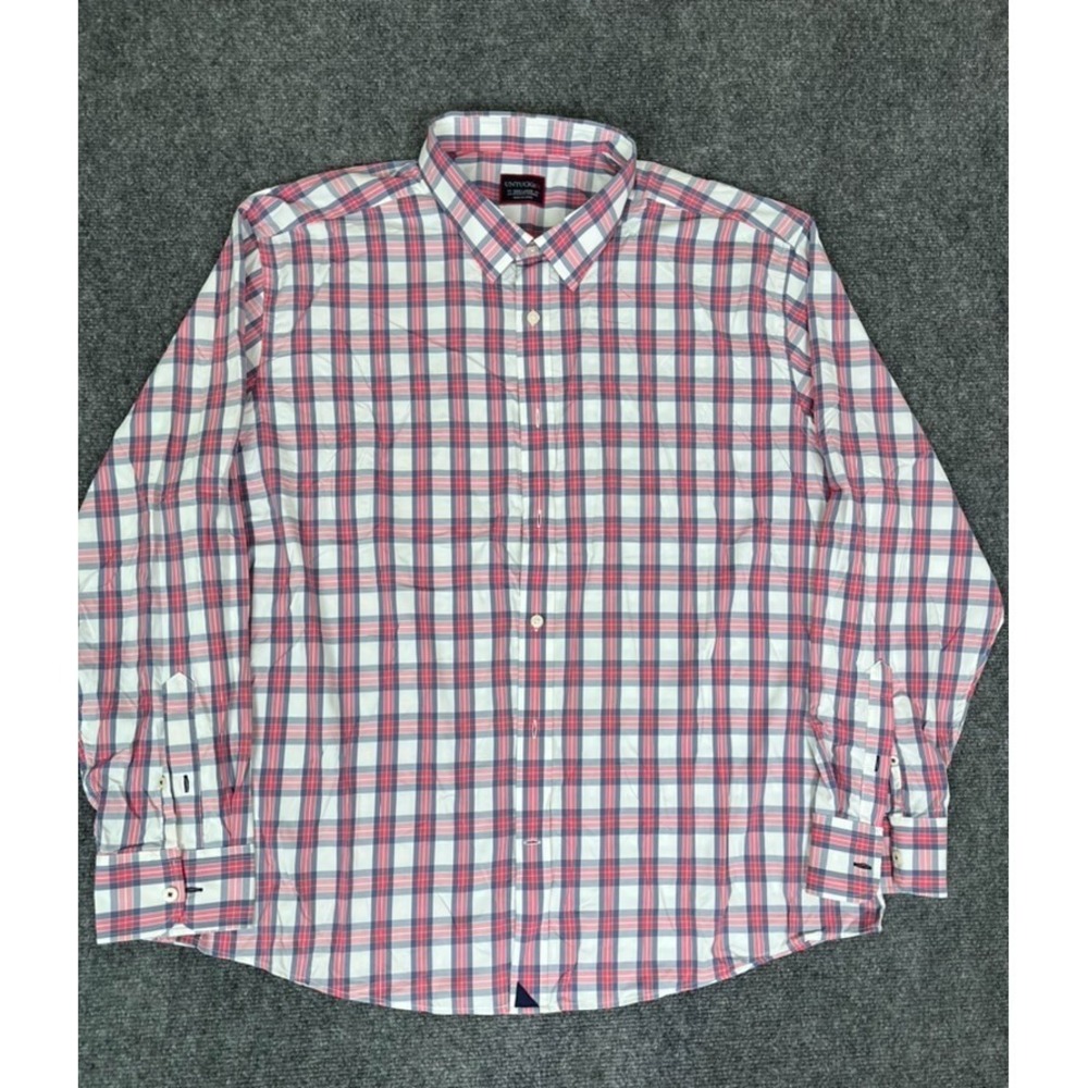 Untuckit Mens Red White Checked Button Up Shirt Nylon Elastane‎  Size XXXL